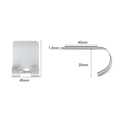 Handtuchhalter selbstklebend Silber 4 Stück
